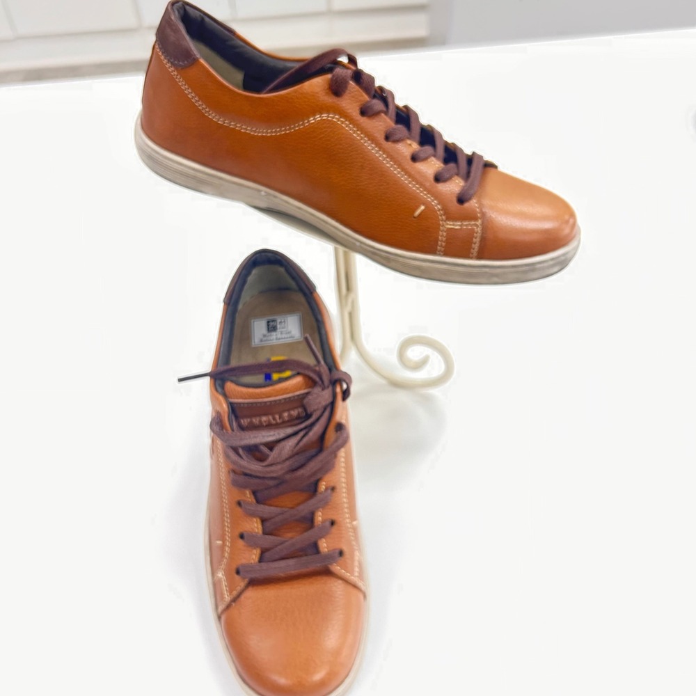 New Holland Agriculture Mens Brown Leather Sneakers Spessoto   S 41